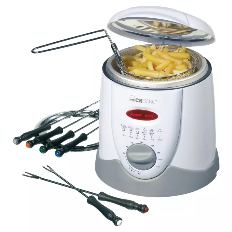 Freidora Clatronic FFR 2916 Single 1 L de sobremesa 900 W gris, blanco