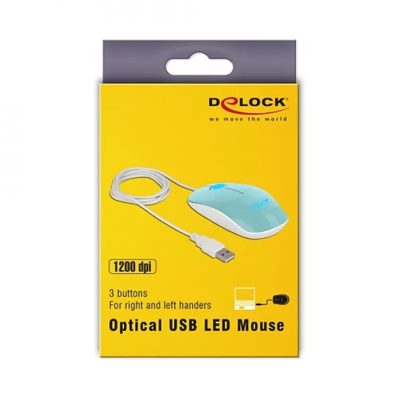 Ratón DeLOCK 12538 USB Type-A óptico ambidiestro