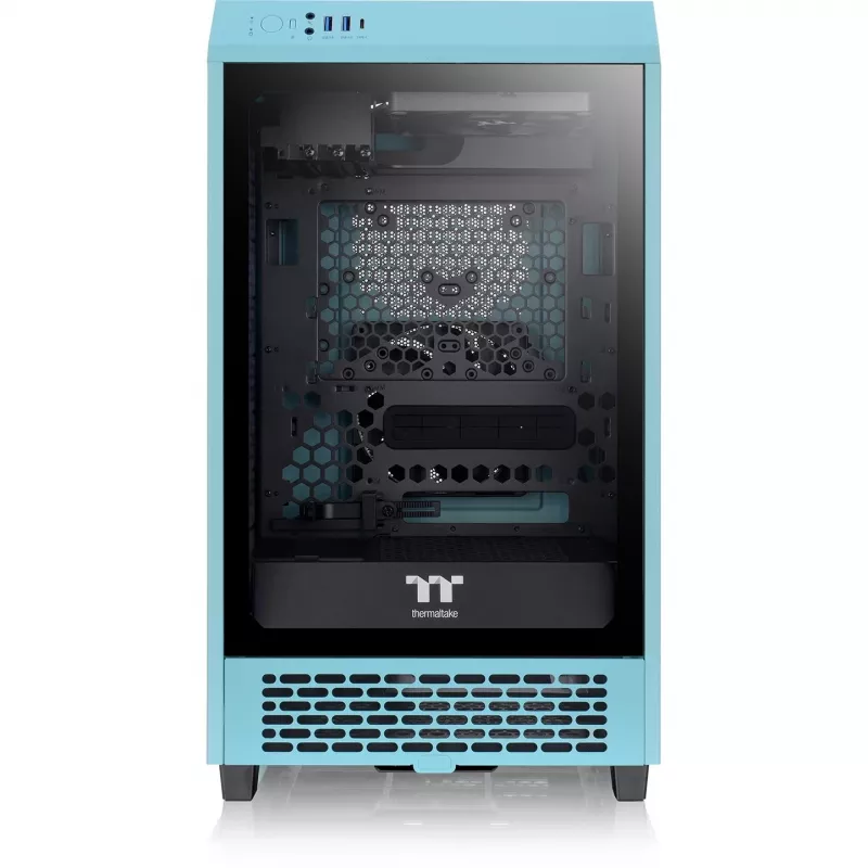Thermaltake The Tower 200 Turquesa Cristal templado