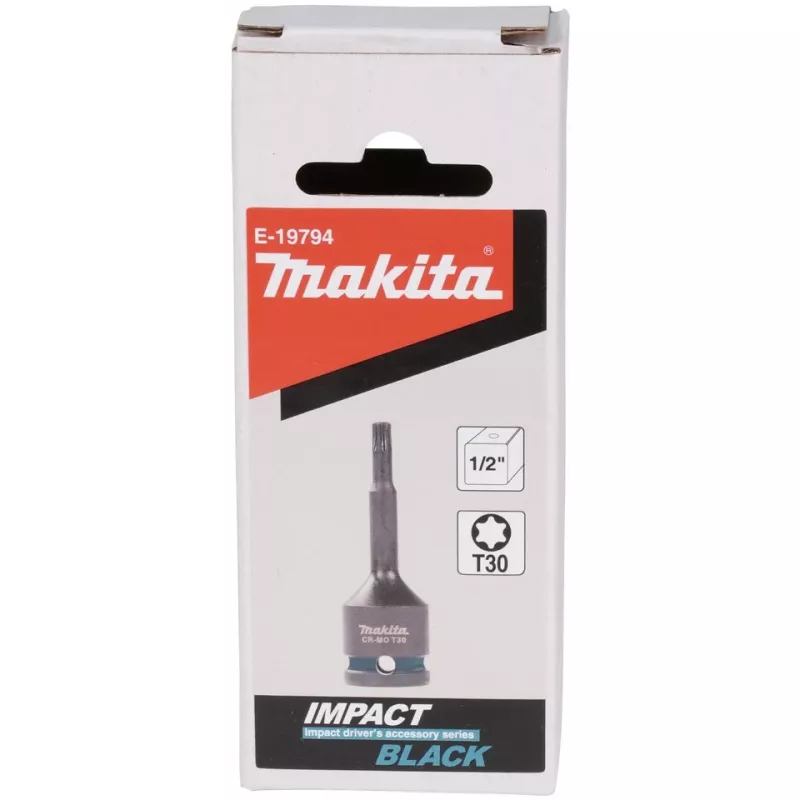 makita Impact Black 1/2 Torx vaso de llave de impacto Tamaño: T30 Longitud: 78,0 mm (E-19794)