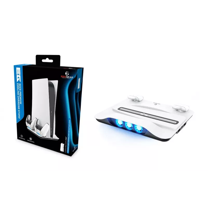 EgoGear SCC5-P5-WH, sistema de carga, PlayStation 5, blanco, con cable, 258 mm, 53 mm
