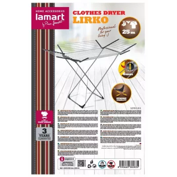 Tendedero LAMART LT8101 — 25 m de cuerda, ligero y duradero