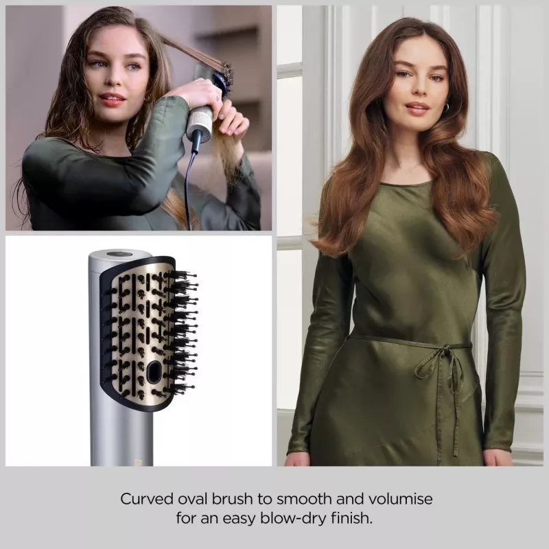 Set de estilismo BABYLISS AS6555E — tecnología Airflow, 4 niveles de calor, cable de 2,5 m, plateado/oro