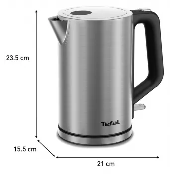 Hervidor eléctrico Tefal KI513D10 acero inoxidable 1,7 L 2200 W, inalámbrico, base 360°