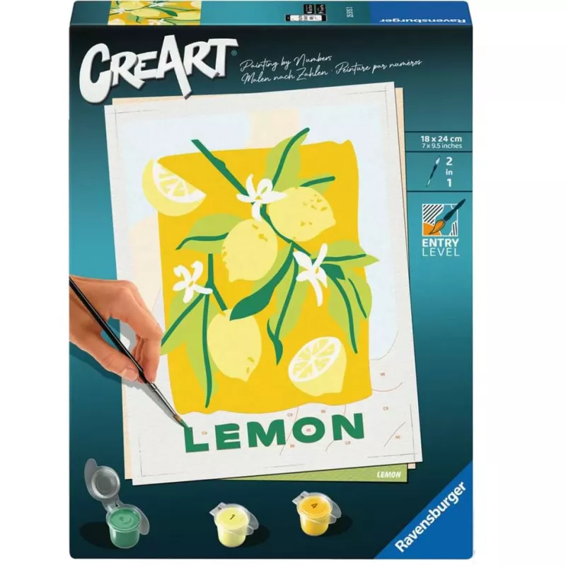 Ravensburger CreArt set de pintura – Limones (diseño 25515) para proyectos de pintura sobre lienzo