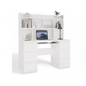 Conjunto escritorio KUBA + Extension Piece, blanco