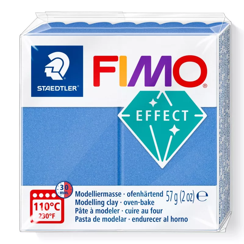 Plastilina de modelar FIMO effect azul metallic – FIMO 8010-31, arcilla polimérica blanda para proyectos de modelado y decoración