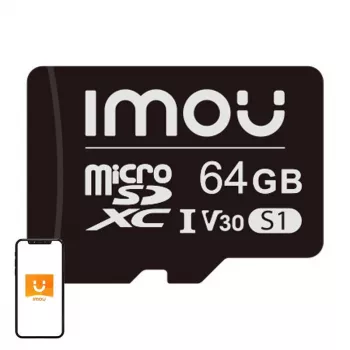 Tarjeta microSD IMOU ST2-64-S1 64 GB, Class 10, lectura 95 MB/s, escritura 35 MB/s, U3 V30
