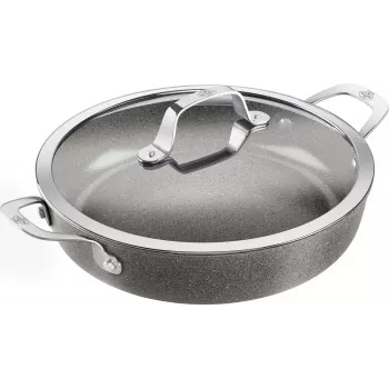 Sartén de servir Ballarini SALINA 28 cm con recubrimiento cerámico y tapa de cristal