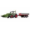 Tractor de juguete BRUDER Fendt Vario 211 con pala frontal y remolque lateral