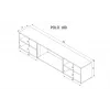 Mueble TV POLO 180x33x39 negro + chimenea blanca