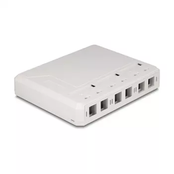 Caja de superficie Keystone DeLOCK 67052 para módulos de fibra óptica, 6 puertos, blanca