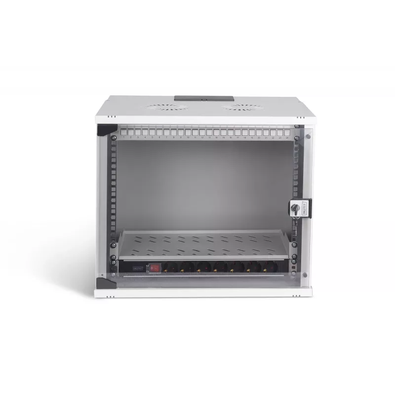 DIGITUS SOHO Pro DN-49204-SET kit de red de pared 19" 9U con accesorios, 540 x 400 mm, gris