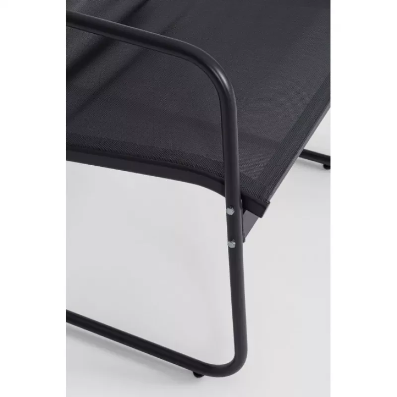 Conjunto de muebles de jardín Extralink BLACK FOREST TEXTILENO DOS SILLAS + TUMBONA + MESA PLEGABLE NEGRO L-0358 Conjunto de muebles de exterior