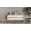 Mueble TV Cama INSERTO 3D 143.5x40x61.5 cashmere + LED