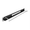 DeLOCK 67060 Panel de conexión de 19 pulgadas tipo D con alivio de tensión, 8 puertos centrados, 1U, negro