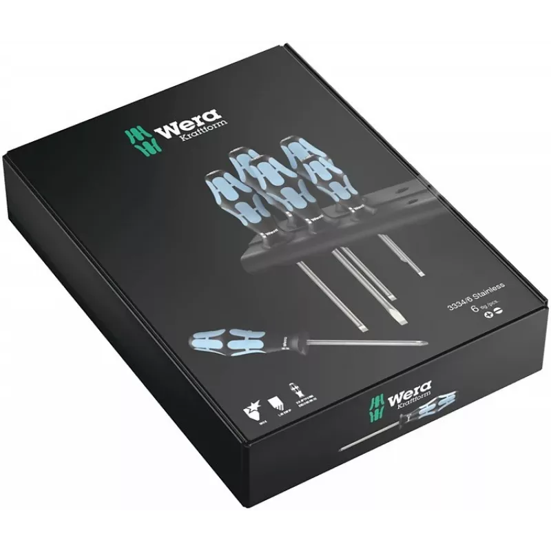 Wera 3334/6 juego de destornilladores de acero inoxidable (6 uds.)