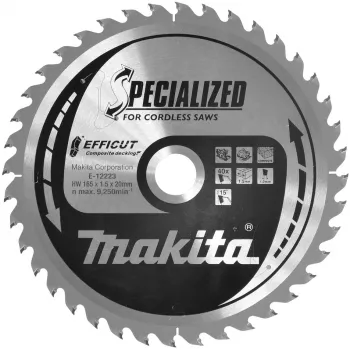 Makita E-12158 hoja de sierra circular Efficut, 165 mm, 40 dientes