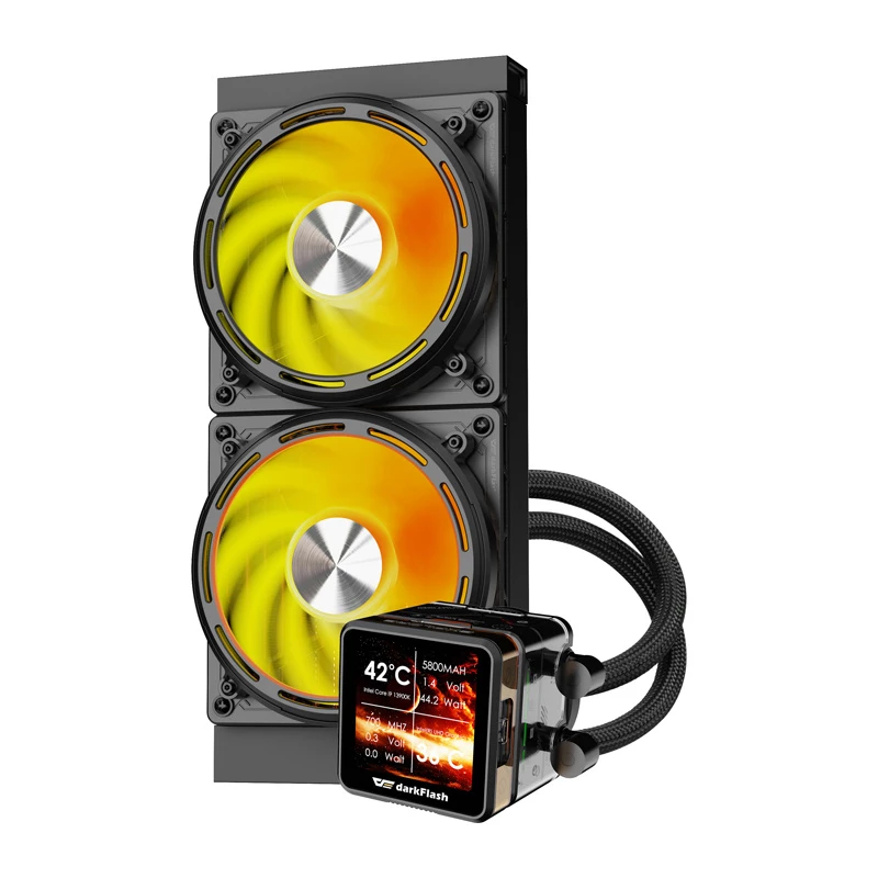 Refrigeración líquida de CPU Darkflash DE240 (negra) — radiador de 240 mm, refrigeración líquida AIO