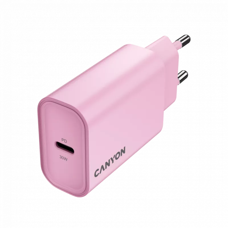 CANYON Cargador OnCharge 30CL Max Power 30W 1xPD EU rosa