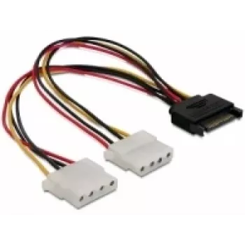 SATA de 15 pines a 2 conectores hembra Molex de 4 pines 20 cm DeLOCK 65159
