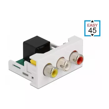 Módulo DeLOCK Easy 45 3 x conector hembra RCA a conector hembra RJ45 22,5 x 45 mm