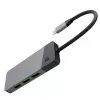 Hub USB Type-C Green Cell HUBGC01 — 7 conexiones: 3×USB‑A 3.2 Gen 1, 1×USB‑C 3.2 Gen 1, HDMI, lector de tarjetas microSD+SD — Plata