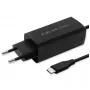 Cargador GaN 90W QOLTEC 52420 USB-C PD 5–20V 3A/4,5A salida, 220–240V entrada, cable de 1,8 m, negro