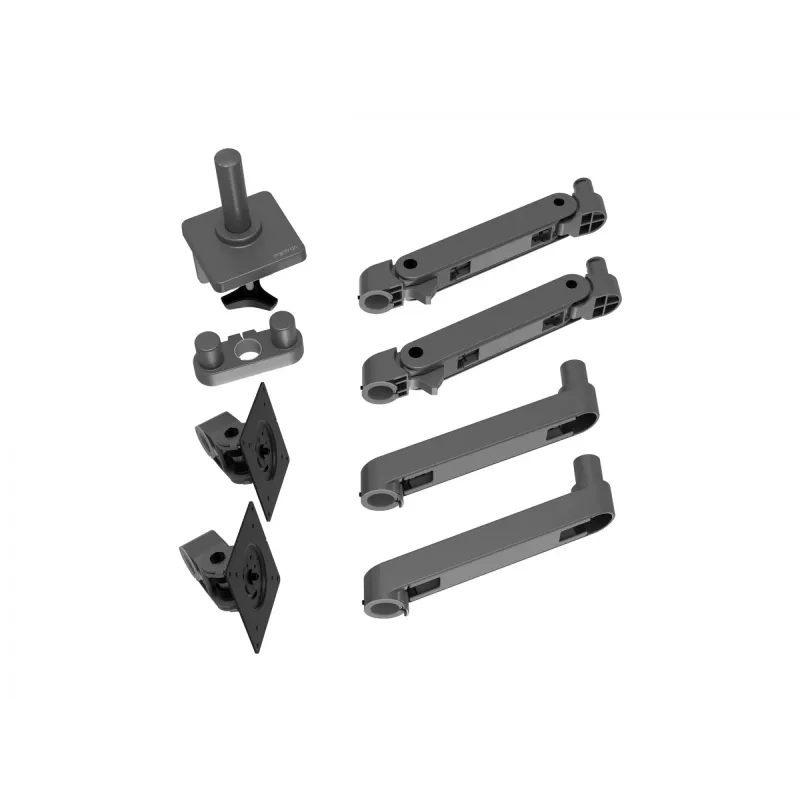 Ergotron LX Pro - kit de montaje (brazo doble) - modular - para 2 pantallas LCD - en paralelo - aluminio - gris oscuro - tamaño de pantalla: hasta 68,6 cm (hasta 27 inch) (45-686-293)