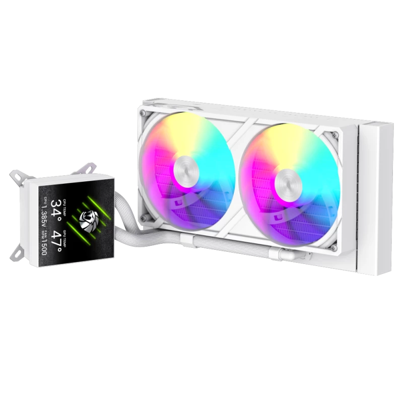Refrigeración líquida para CPU Gamemax | GLACIER 240 LCD WH | Intel, AMD