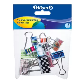 Clip para documentos Pelikan 700306 metal colores surtidos 12 uds.