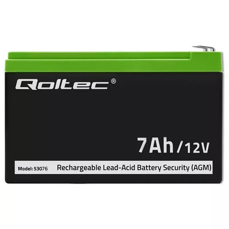 Batería AGM Qoltec 53076 | 12V | 7Ah | seguridad