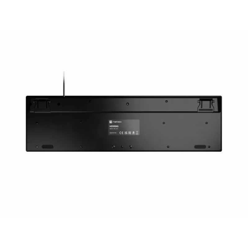 Teclado multimedia fino con cable NATEC HERRING — negro, distribución de perfil bajo, teclas multimedia