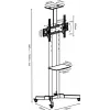 Soporte de TV con ruedas TB TB-ST1 para televisores de hasta 75 pulgadas (máx. 45 kg), VESA 600x400