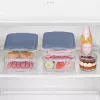 Set de recipientes de almacenamiento de alimentos Rotho Rondo 2×0,75 L + 1×1,35 L transparente azul hermético apilable