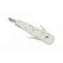 Herramienta de inserción Krone Extralink NT-T002, cuchilla de acero templado, mango de plástico, función de bloqueo, gris/blanco