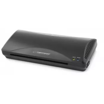 Plastificadora en frío/caliente ESPERANZA EFL001 — A4, ancho máx. 24 cm, funda 80–125 µm, 250 mm/min, grosor 0,6 mm