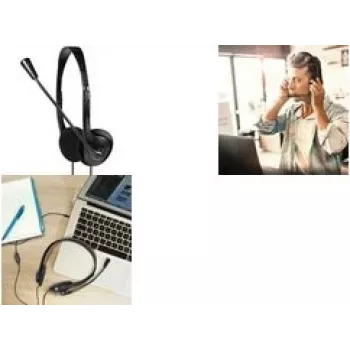 LogiLink auricular estéreo - 1x conector jack de 3,5 mm - micrófono de diadema - Eco-Box - con cable - música/diario - 20 - 20000 Hz - 85 g - auriculares - negro
