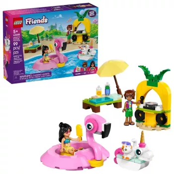 Juguete de construcción LEGO Friends Set 42658 Fiesta en la piscina con unicornio y flamenco, figuras y accesorios