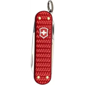 Navaja Victorinox Classic SD Precious Alox Iconic Red — multiusos compacta para llavero, hoja pequeña, tijeras, lima de uñas
