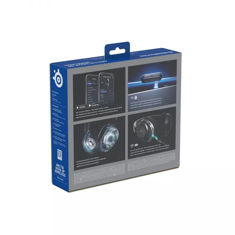 SteelSeries Arctis Nova 3P Wireless auriculares gaming inalámbricos, Bluetooth/2,4 GHz, negros