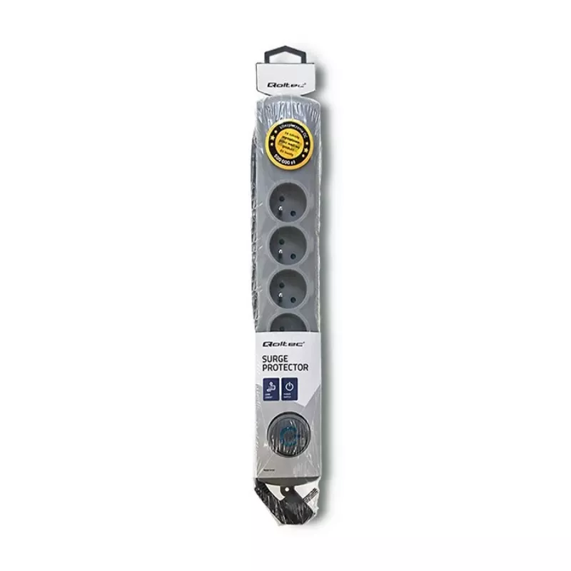 Protección contra sobretensiones QOLTEC 50199 — 6 tomas, cable de 5 m