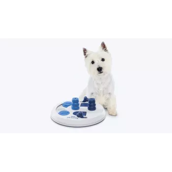 Juguete interactivo de rompecabezas para perros Trixie Flip Board para premios y dispensación de comida, plástico, 22 cm de diámetro, base antideslizante, para razas pequeñas 5–10 kg