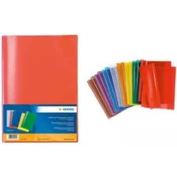 HERMA 7484 forro para cuadernos (Heftschoner) A5, PP, naranja transparente, 25 uds.
