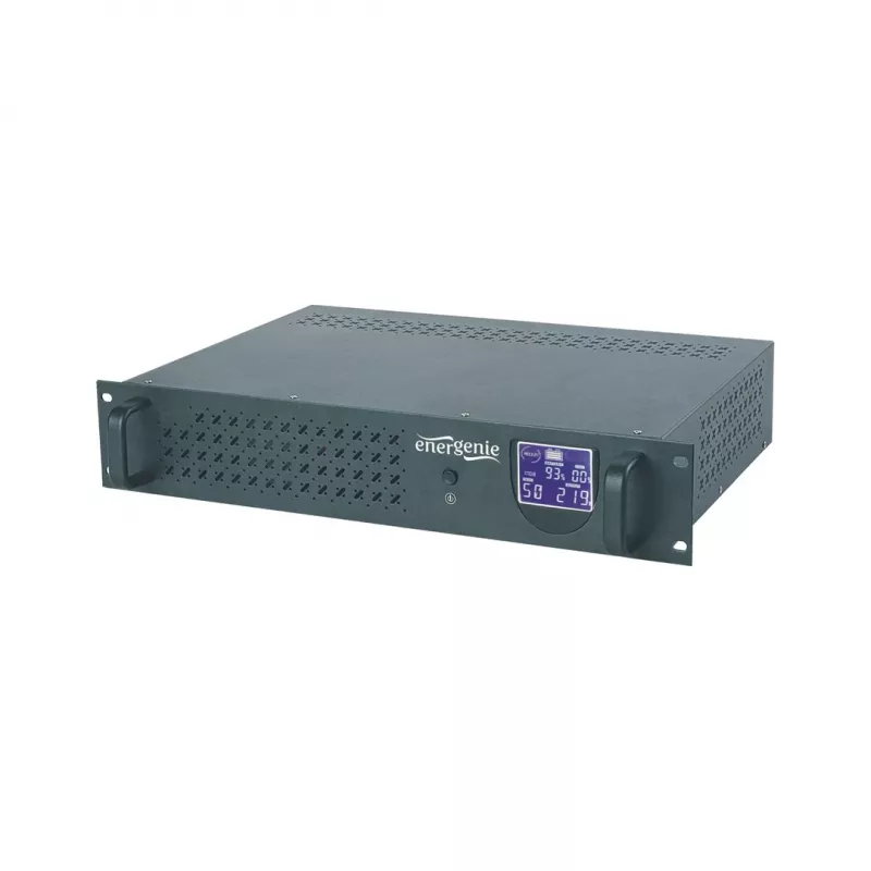 Gembird UPS-RACK-1500 SAI Line-Interactive 1500 VA 900 W, rack 19" 3,4U, 4x IEC C13 230 V, entrada IEC C14, USB, RJ11, LCD, negro