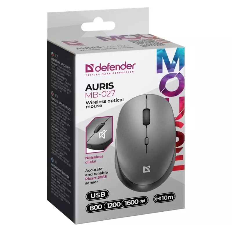 Ratón inalámbrico DEFENDER AURIS MB-027 interfaz