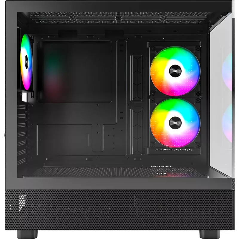 Semitorre Montech XR, cristal templado – negro