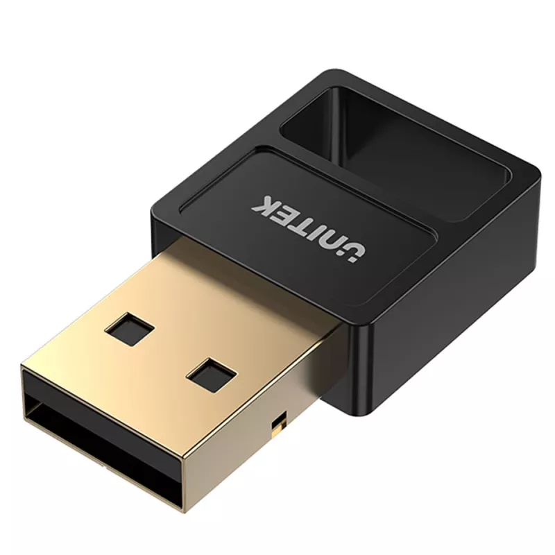 Adaptador Bluetooth USB Unitek B105B — USB 2.0 Type-A, BLE v5.3, 3 Mbit/s, negro, Plug-and-Play