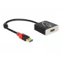 Adaptador de cable de vídeo DeLOCK 62736 USB Type-A a HDMI 0,2 m Negro