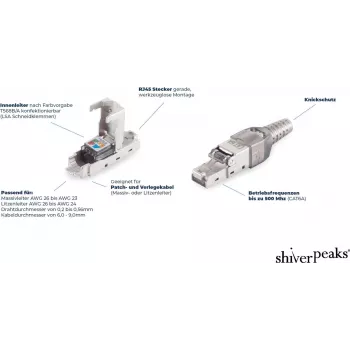 ShiverPeaks Cat.6A conector doble hembra RJ45 BS08-01041